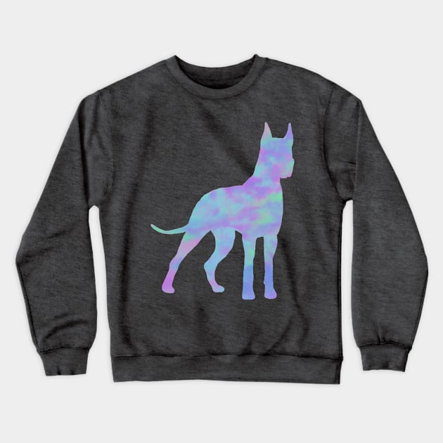 Rainbow Pastel Great Dane Crewneck Sweatshirt by TrapperWeasel